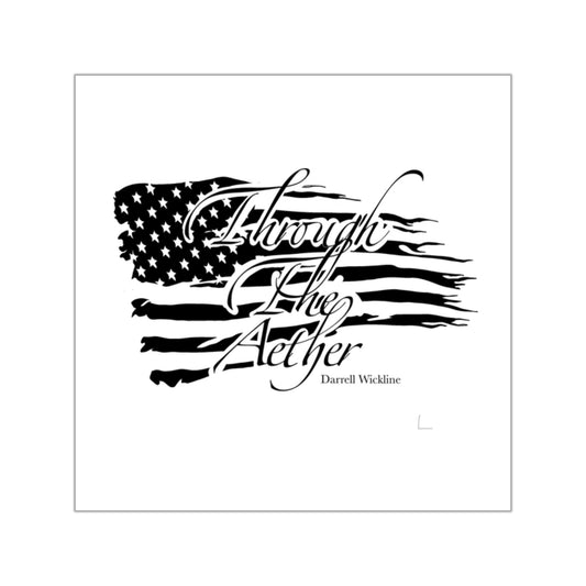 Square Vinyl Sticker — "Through The Aether" American Flag Design